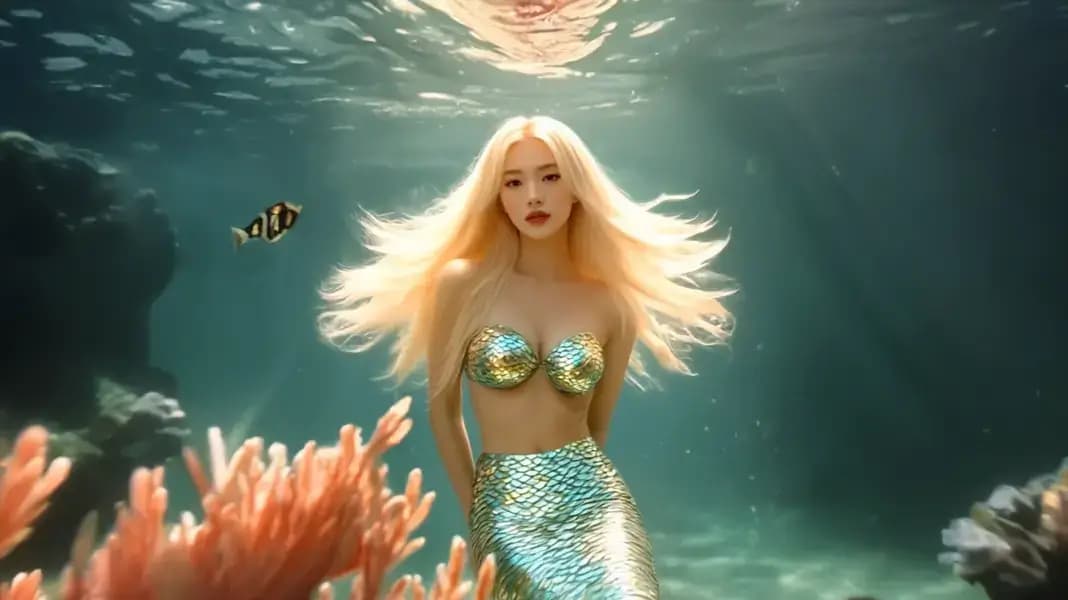 Efecto de vídeo de sirena con IA gratuito