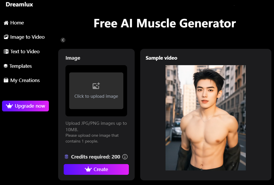 Dreamlux ai muscle generator