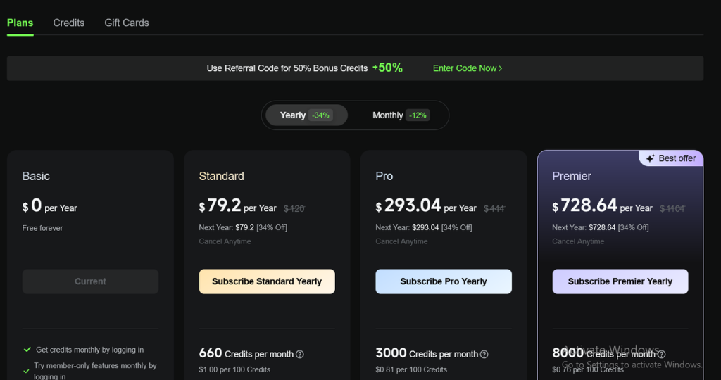 kling-ai-credit-plan